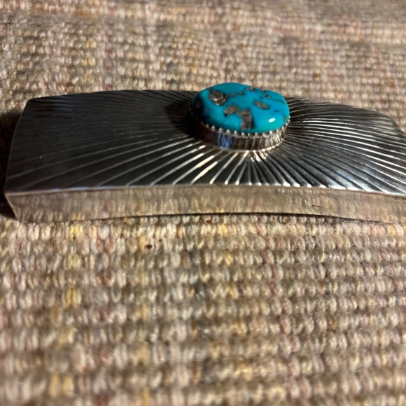 STERLING SILVER NAVAJO BELT BUCKLE - Picture 2 of 5